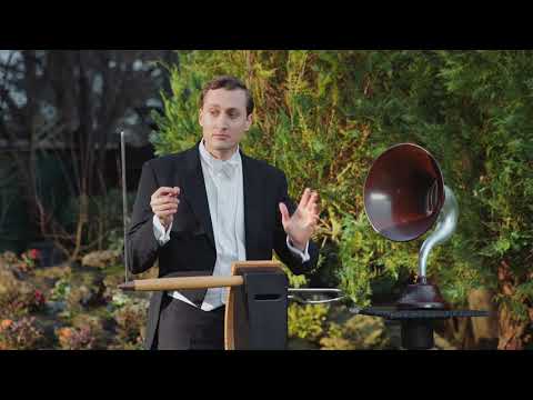 Charlie playing theremin in the Uswitch campaign